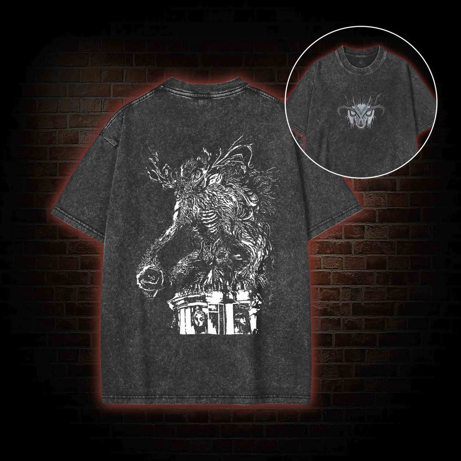 The Massive Beast Back Print Washed T-shirt