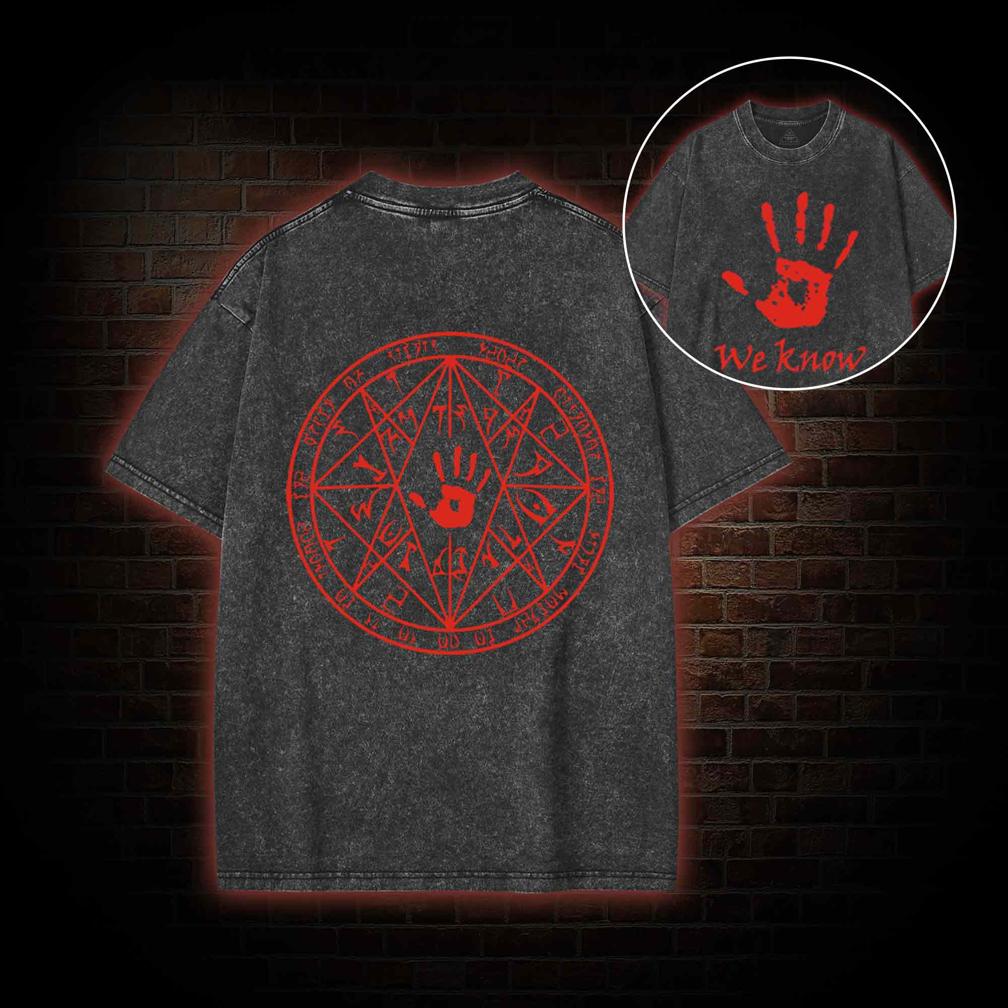 we know Back Print Washed T-shirt