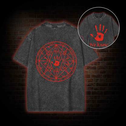 we know Back Print Washed T-shirt