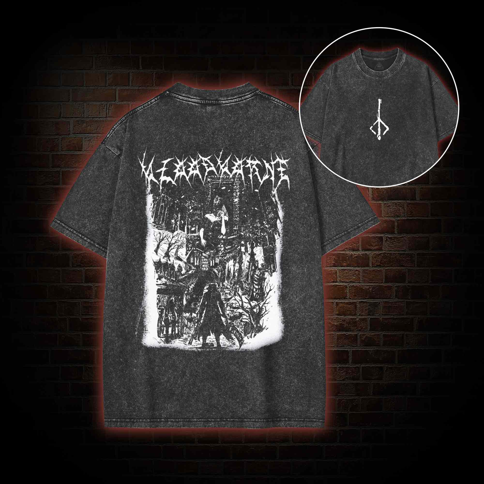 Fear the Old Blood Vintage back print Washed T-shirt