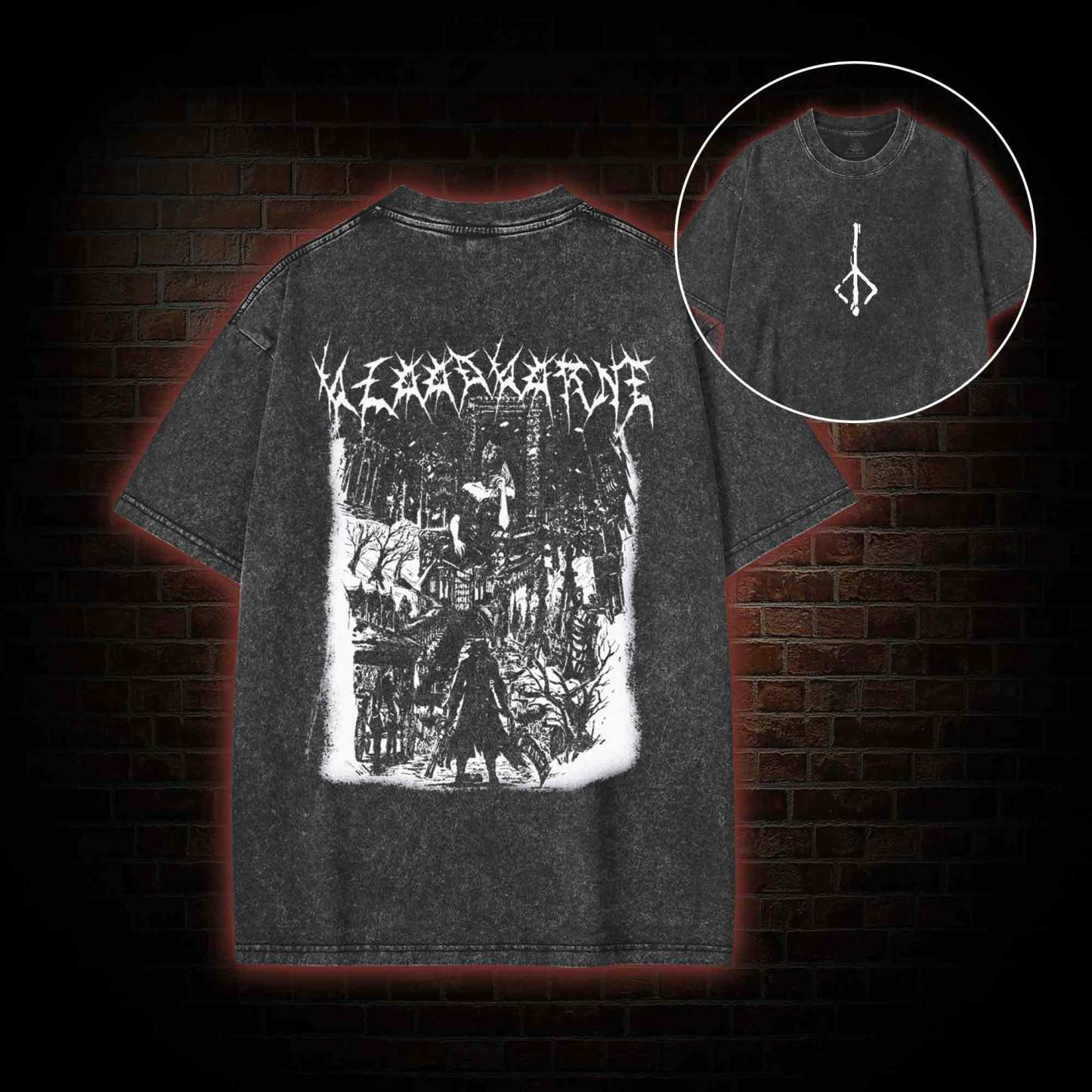 Fear the Old Blood Vintage back print Washed T-shirt