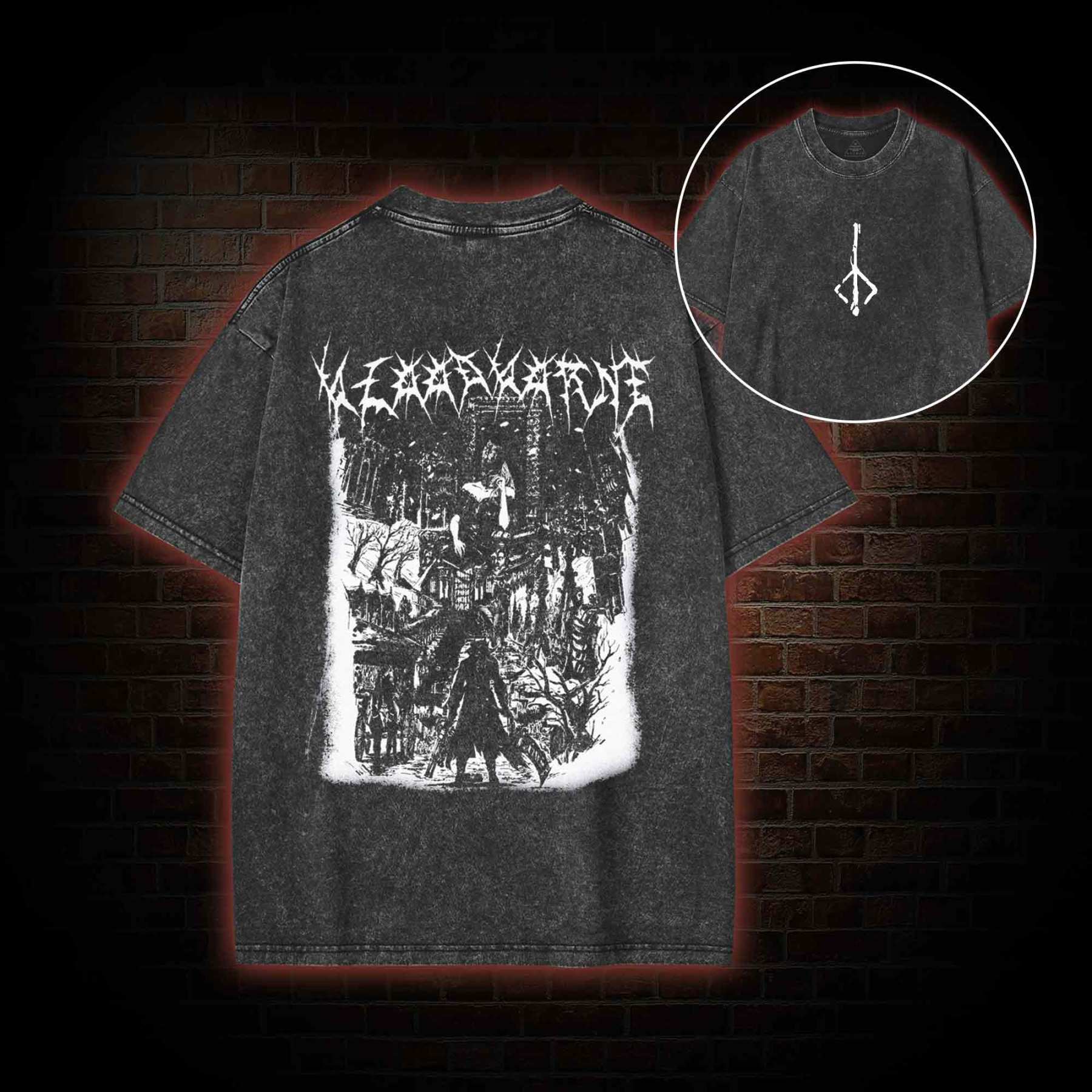 Fear the Old Blood Vintage back print Washed T-shirt