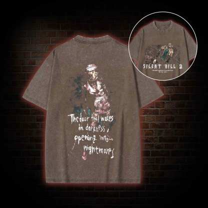 2459 back print Washed T-shirt