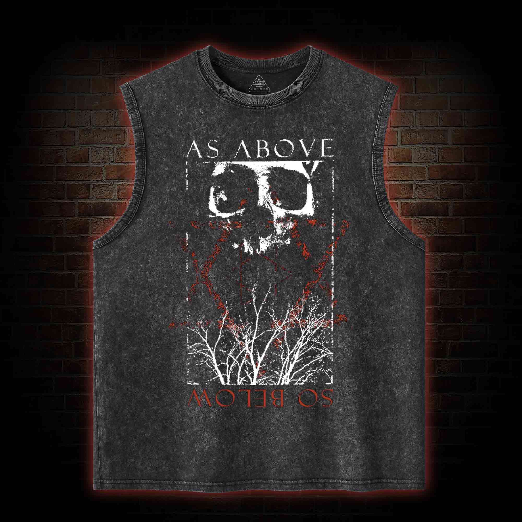 As About So Below Horror Washed Tank Top