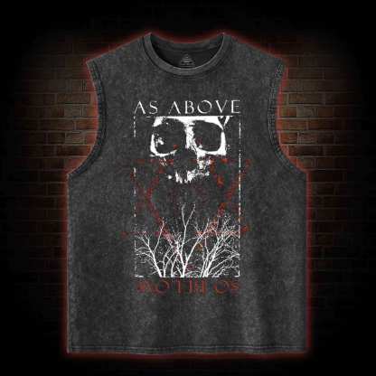As About So Below Horror Washed Tank Top