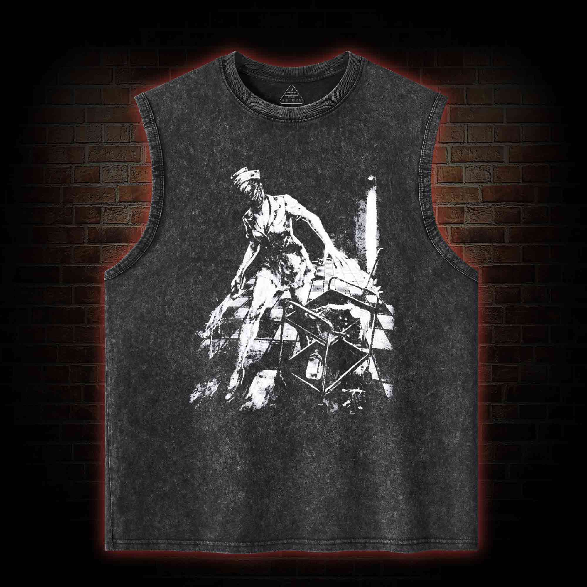 Retro Hello Nurse Washed Tank Top