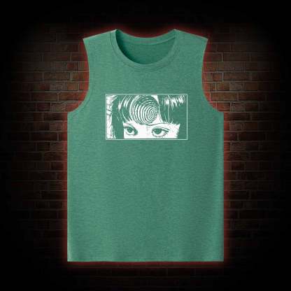 Creepy Girl Eyes, Spiral Horror Manga Tank Top
