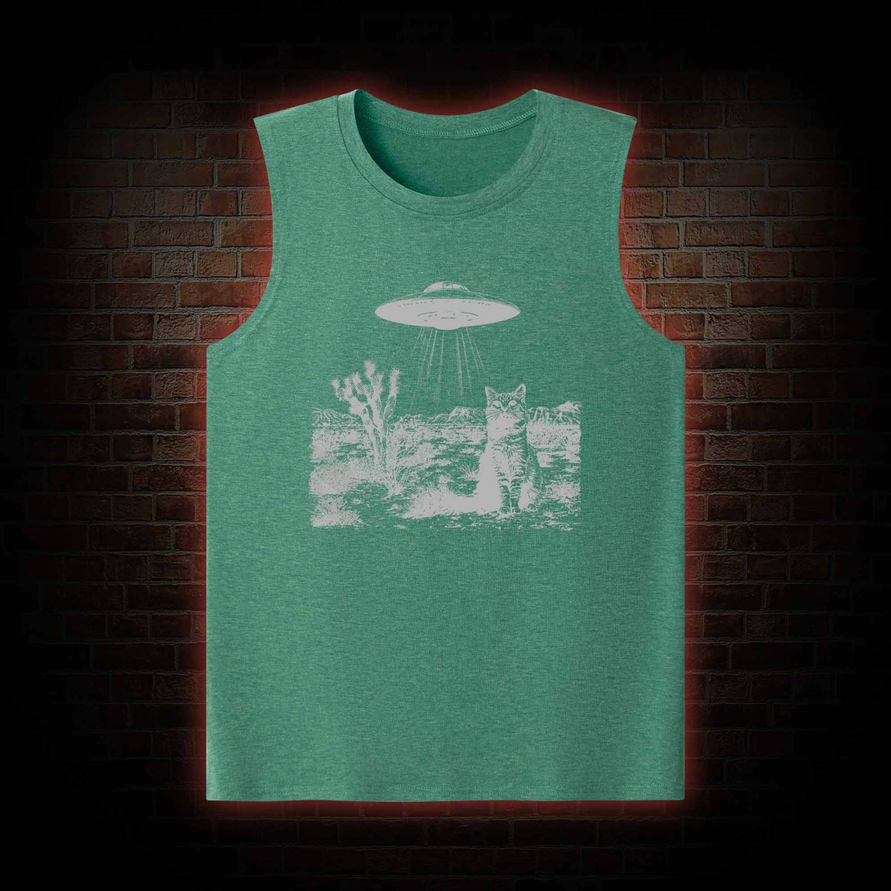 Ufo Cowboy Cat Tank Top