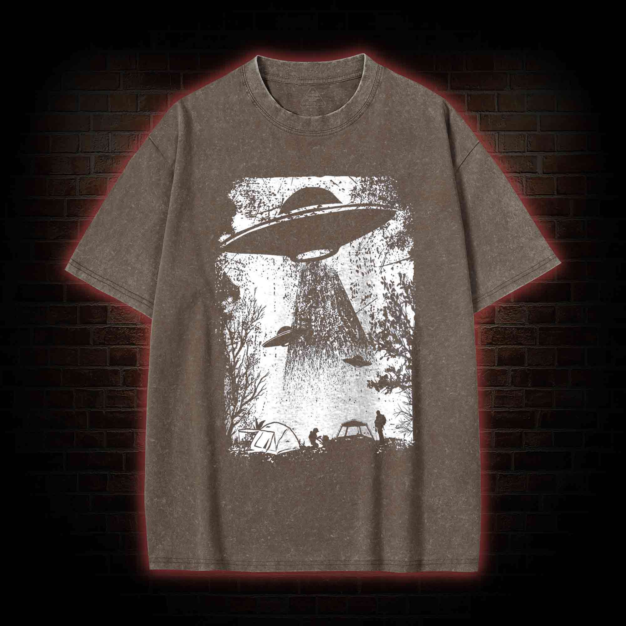 UFO Abduction Washed T-shirt