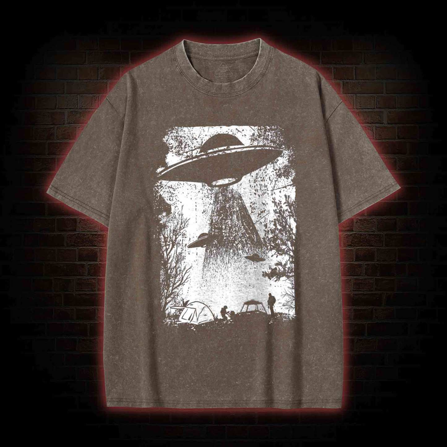 UFO Abduction Washed T-shirt