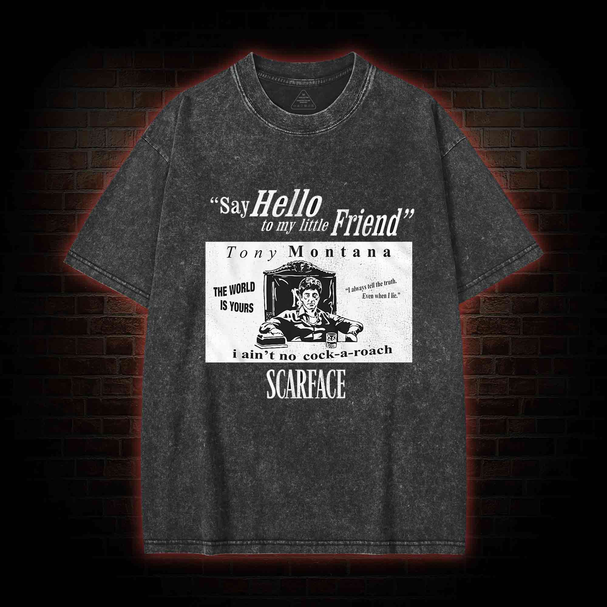 Say Hello to My Little Friend Washed T-shirt