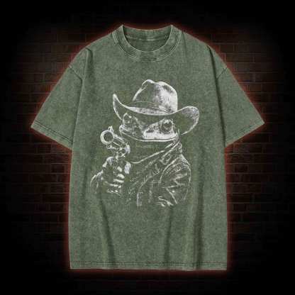 Cowboy Frog Washed T-shirt