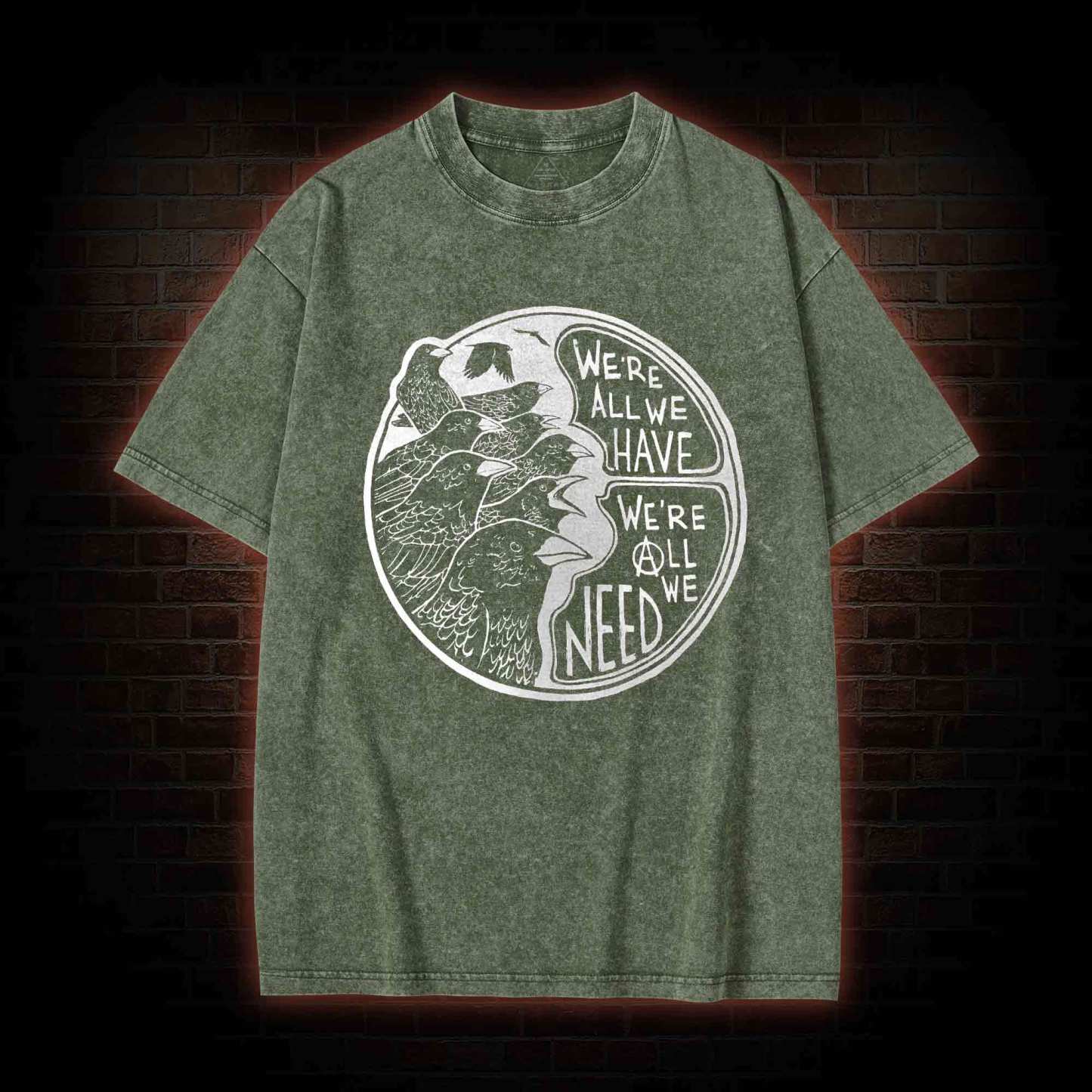 Anarchy Crows Washed T-shirt