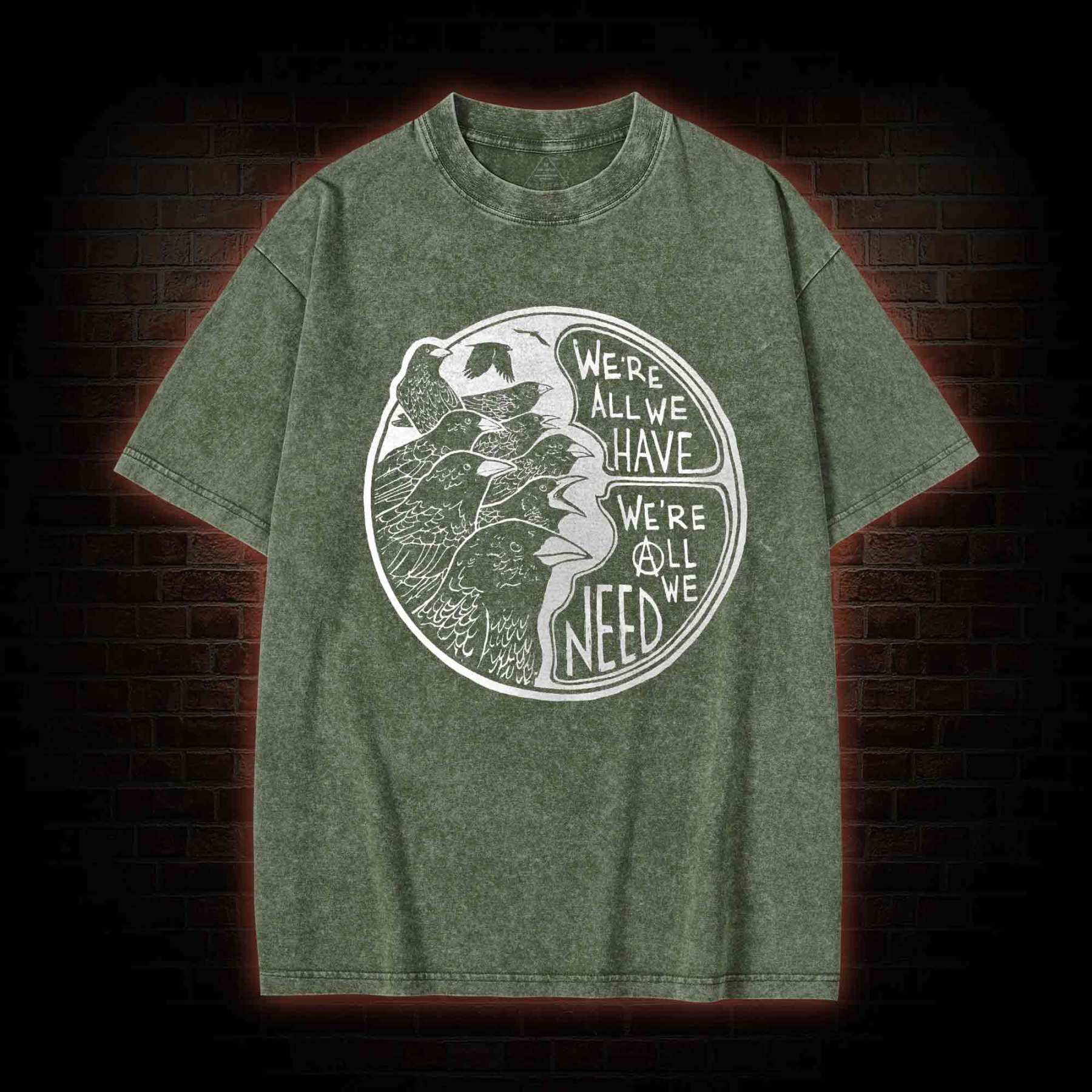 Anarchy Crows Washed T-shirt