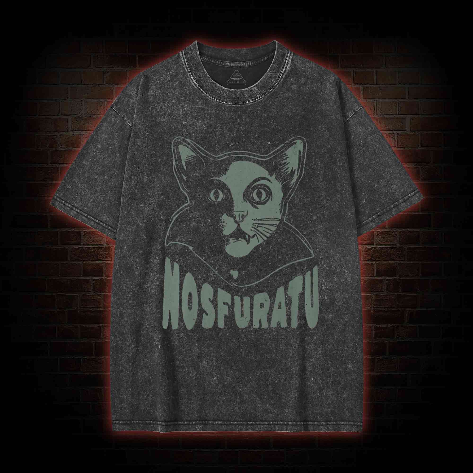 Relaxed Nosfuratu Cat Washed T-shirt