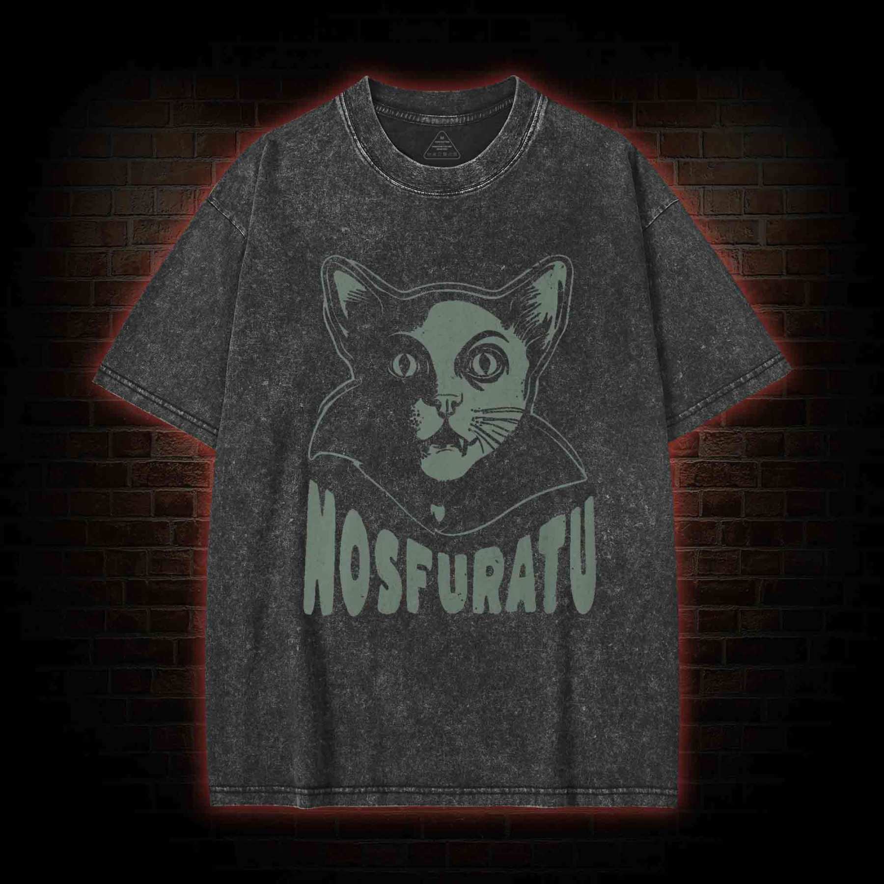 Relaxed Nosfuratu Cat Washed T-shirt