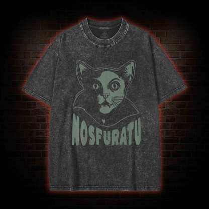 Relaxed Nosfuratu Cat Washed T-shirt