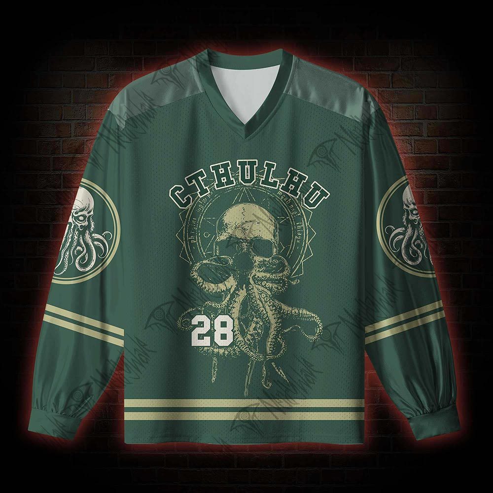 Cthulhu Vintage V-Neck Long Sleeve Jersey