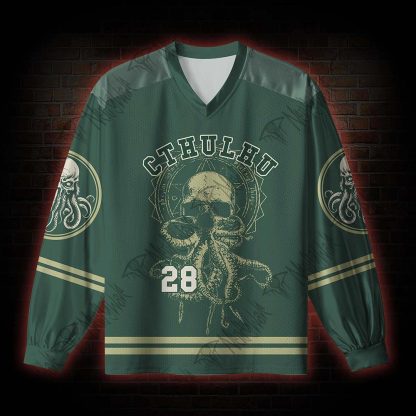 Cthulhu Vintage V-Neck Long Sleeve Jersey