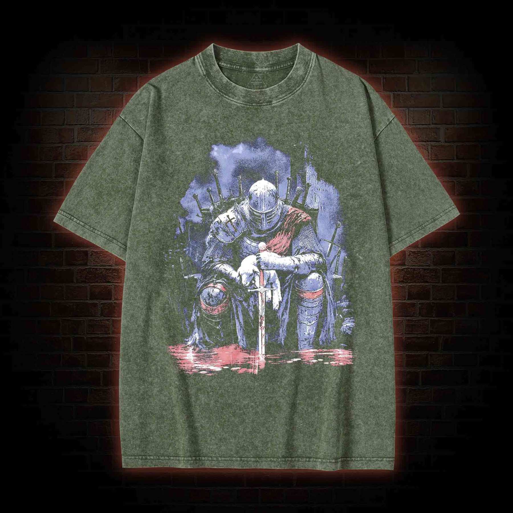 Medieval Knight Washed T-shirt