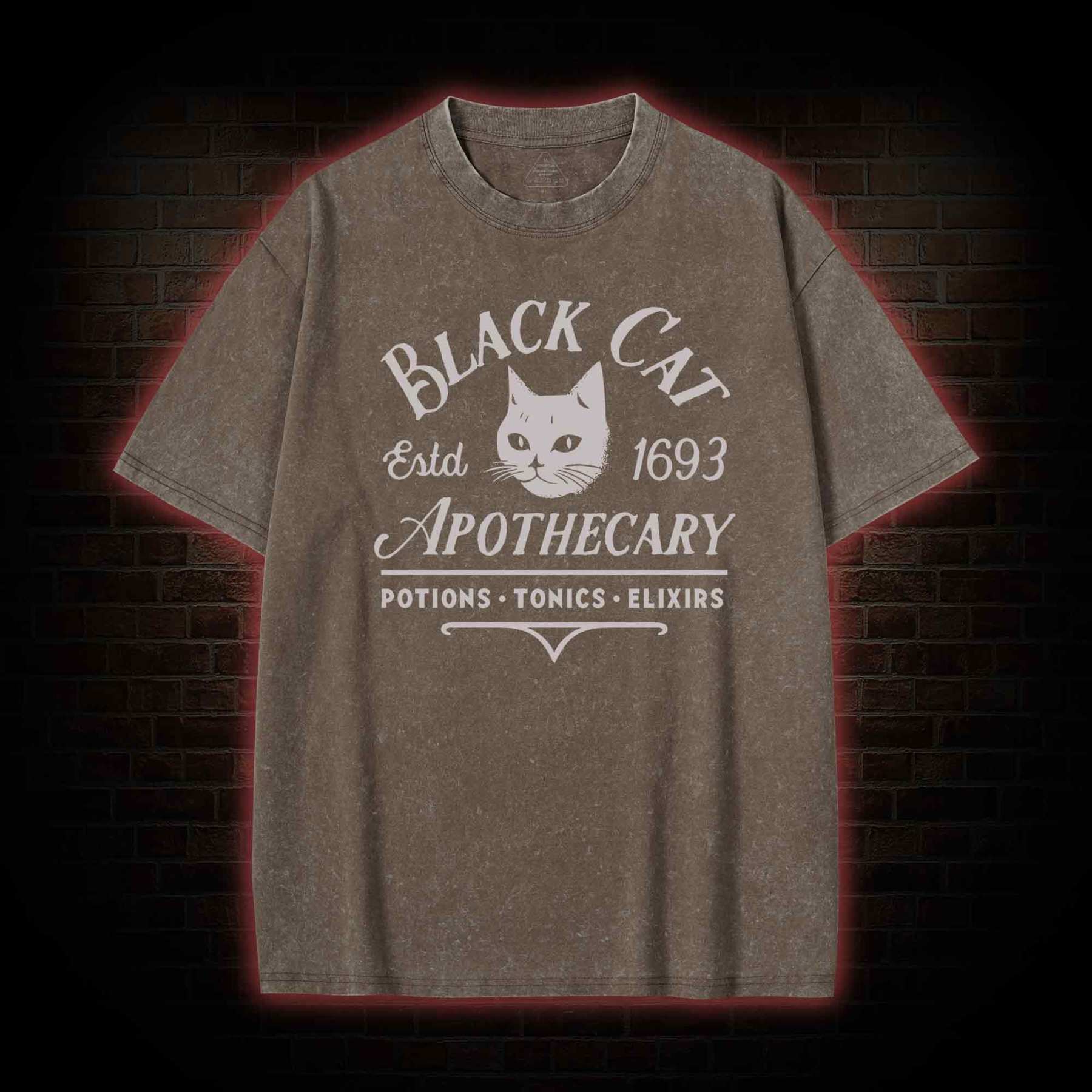 Black Cat Apothecary Washed T-shirt