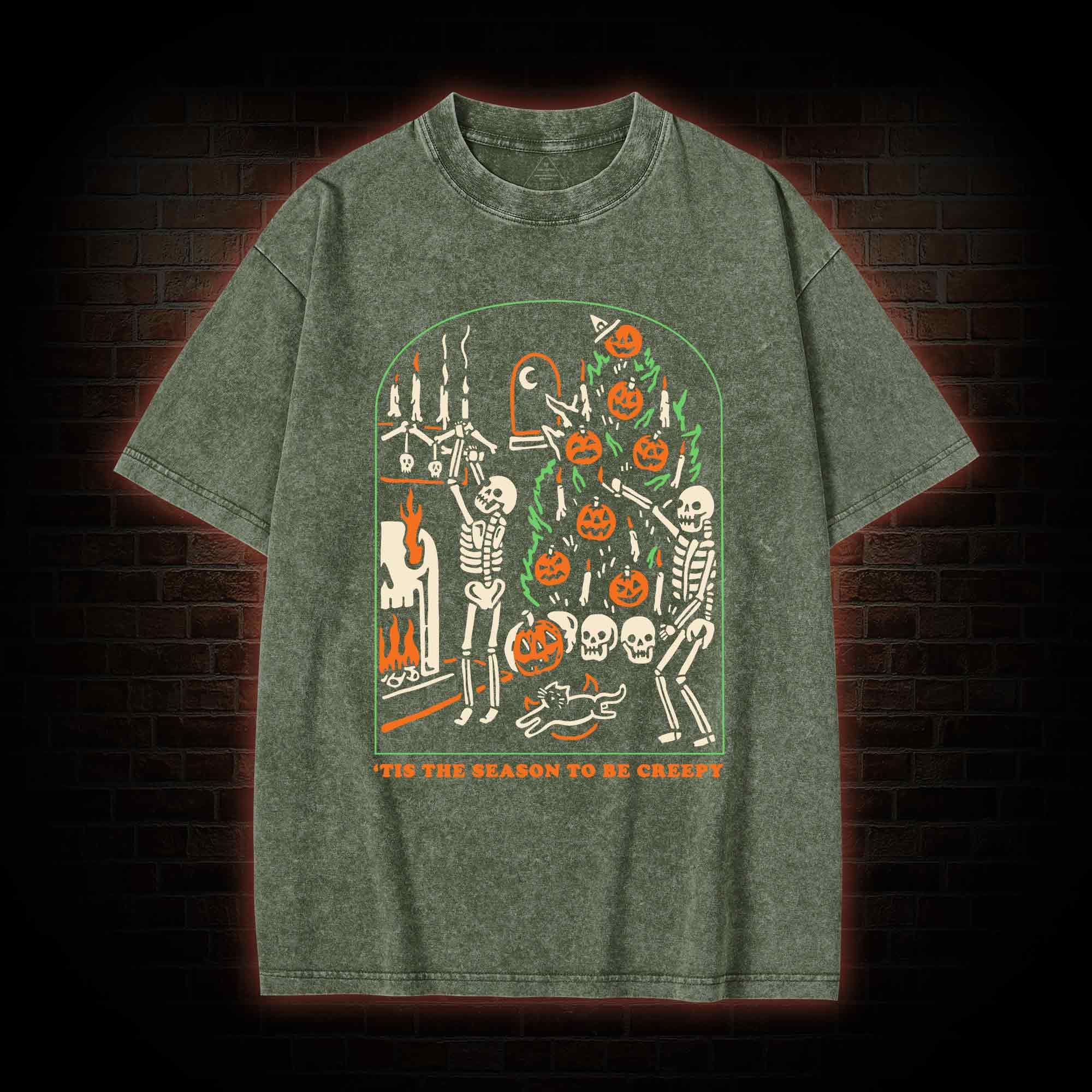 'Tis The Season To Be Creepy Washed T-shirt