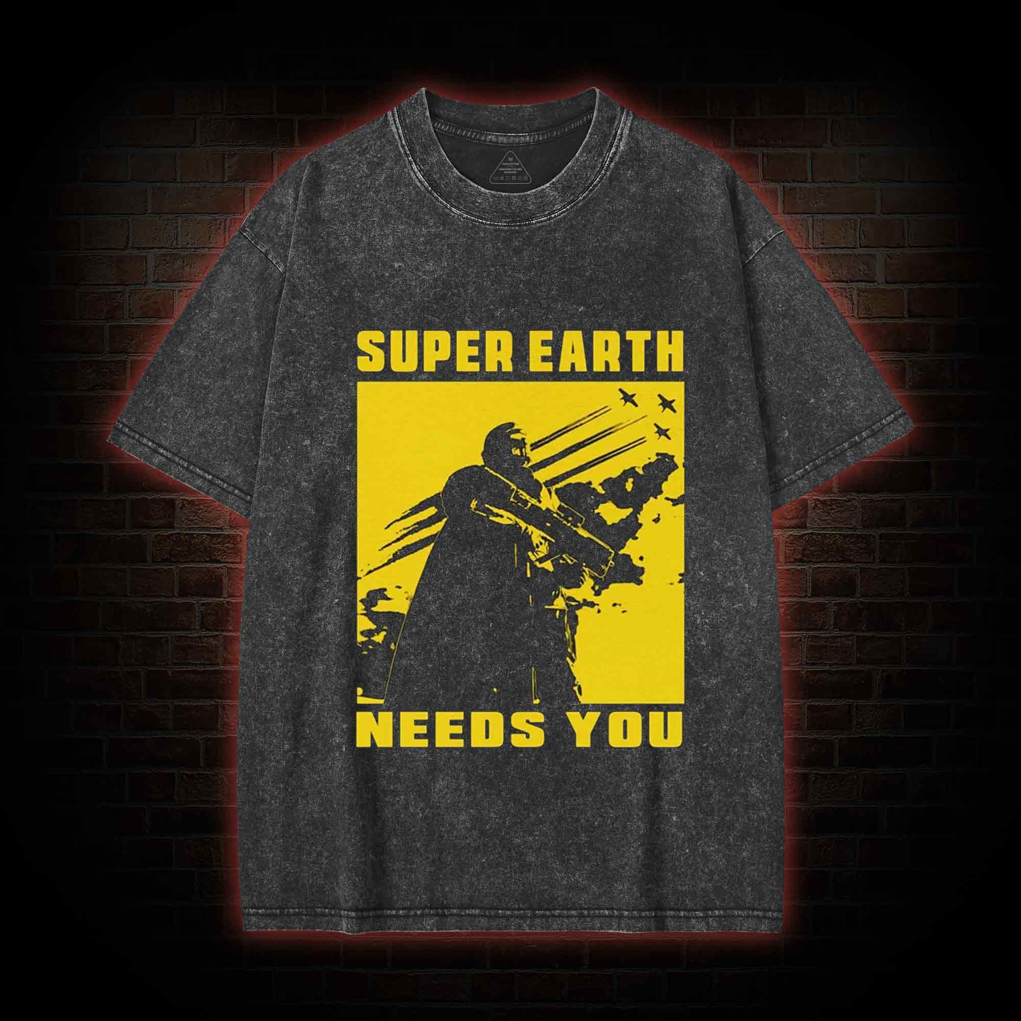 Earth Needs you Washed T-shirt