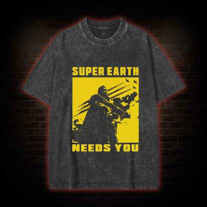 Earth Needs you Washed T-shirt
