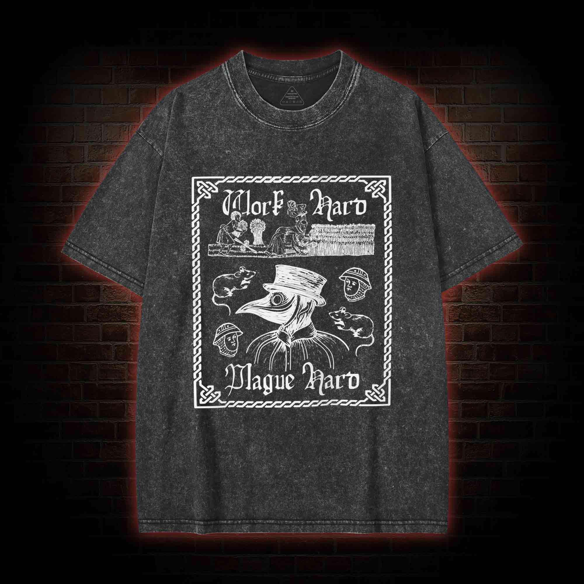 Plague Doctor Gothic Washed T-shirt