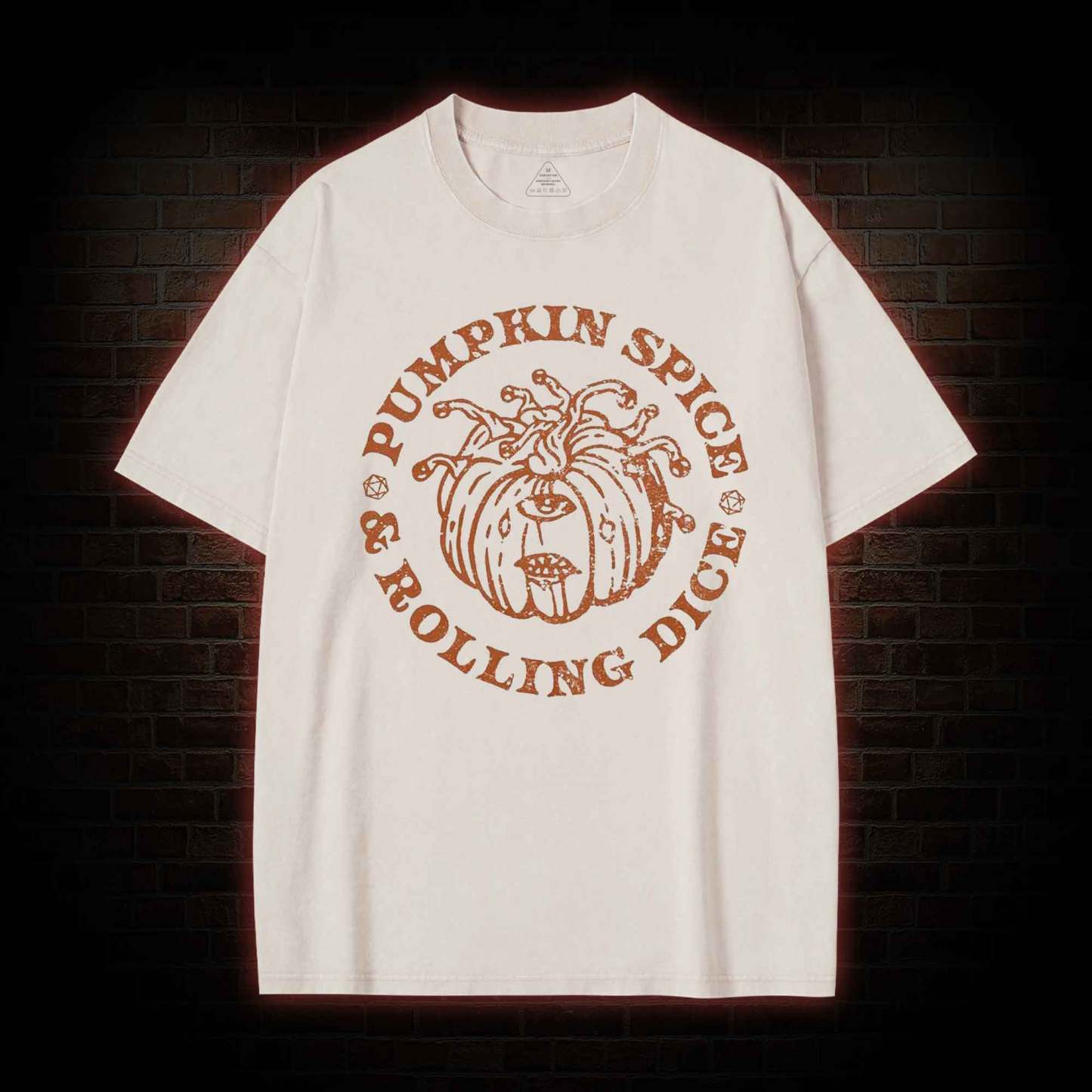Pumpkin Spice and Rolling Dice Washed T-shirt