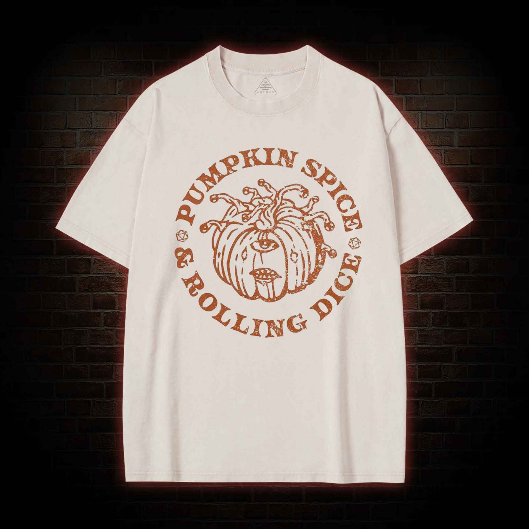 Pumpkin Spice and Rolling Dice Washed T-shirt