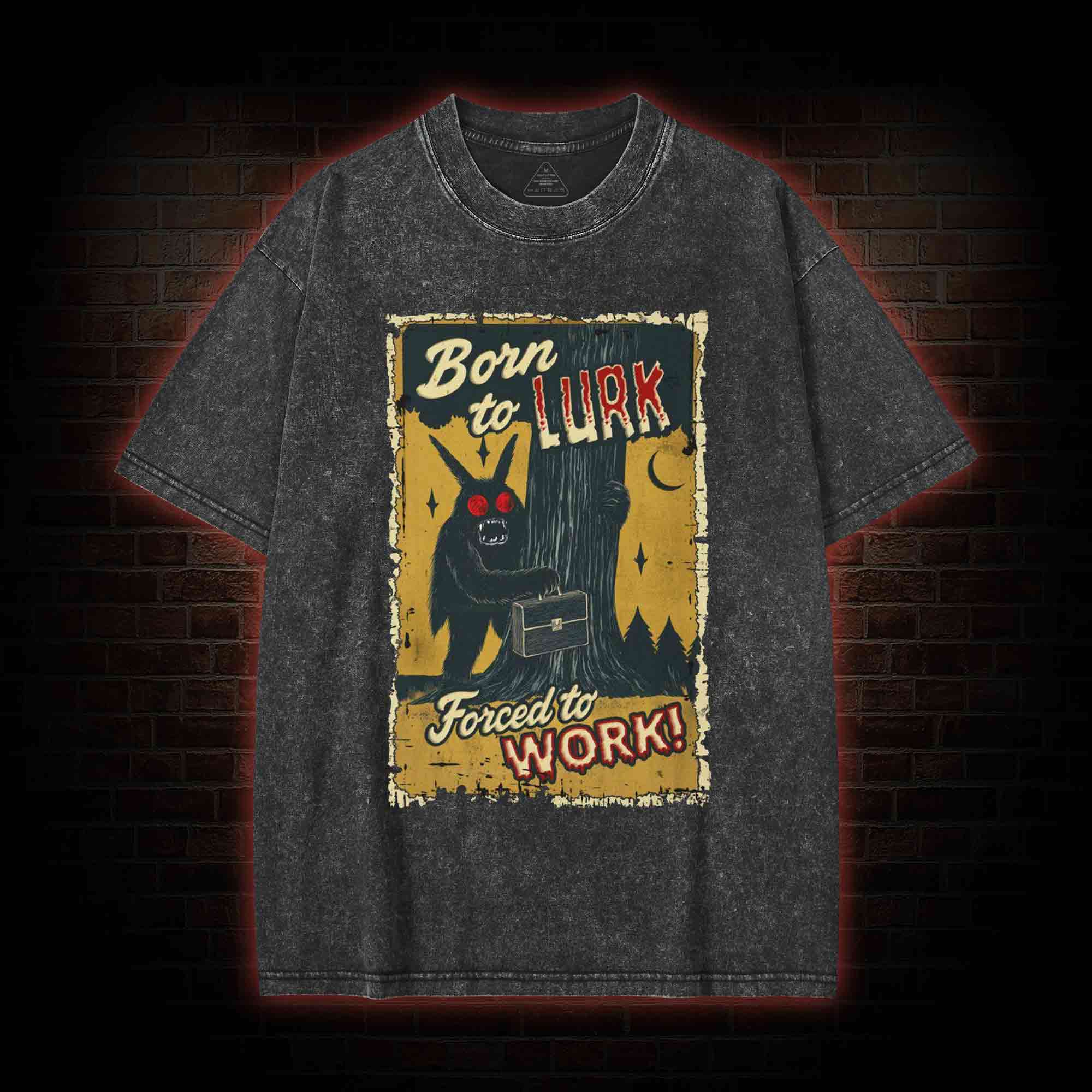 Mothman Horror Movie Washed T-shirt