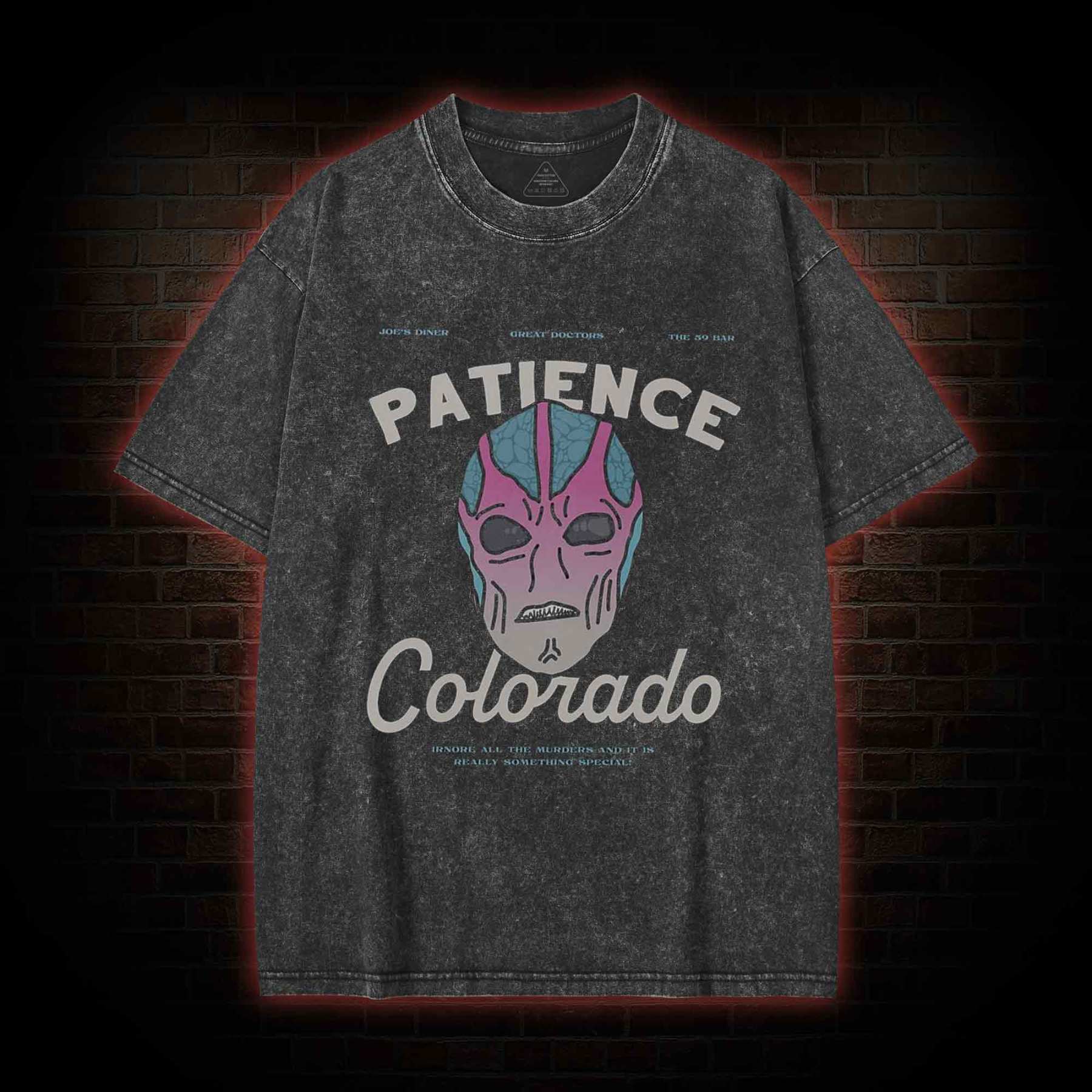 Vintage Alien Art Washed T-shirt