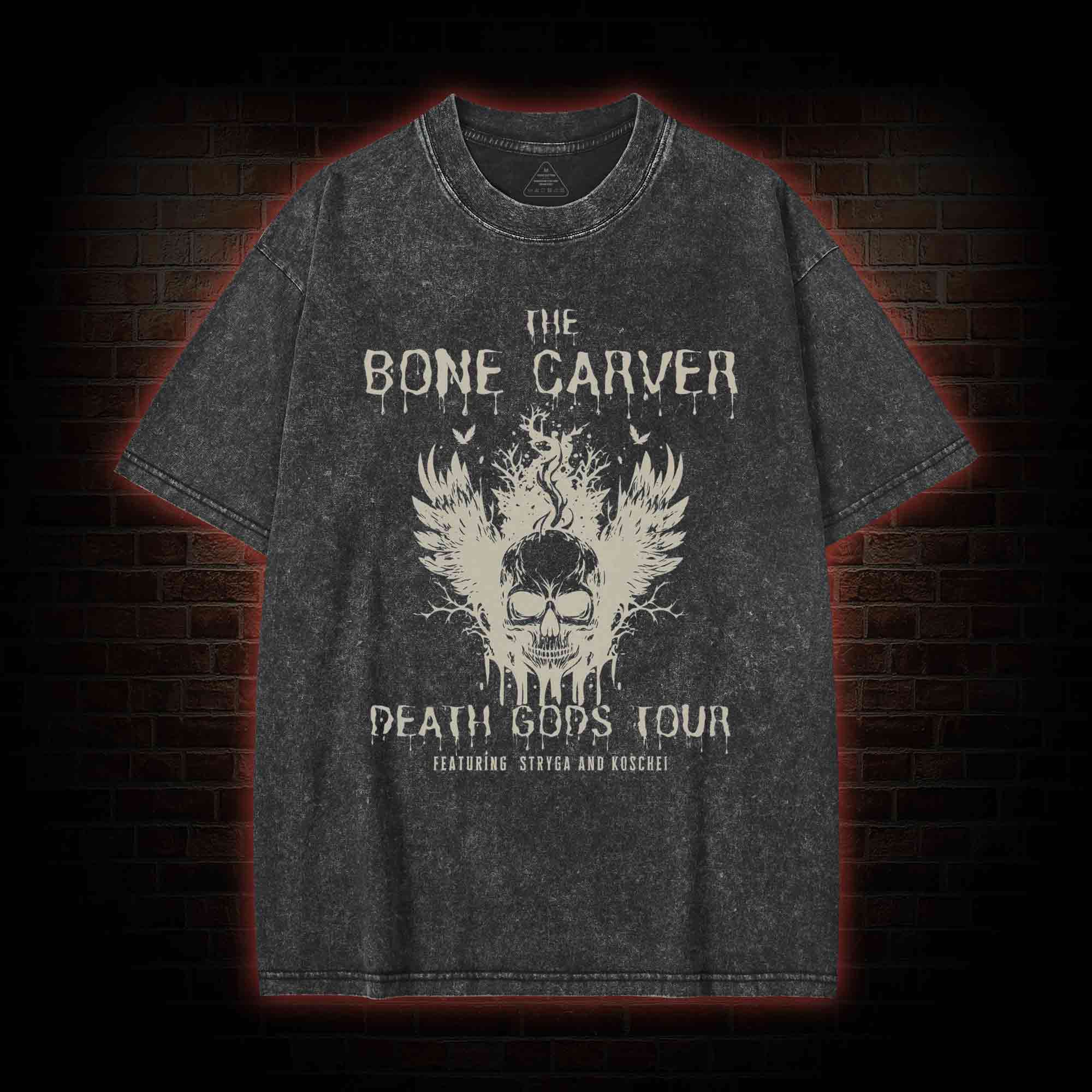 The Bone Carver Death Gods Tour Washed T-shirt