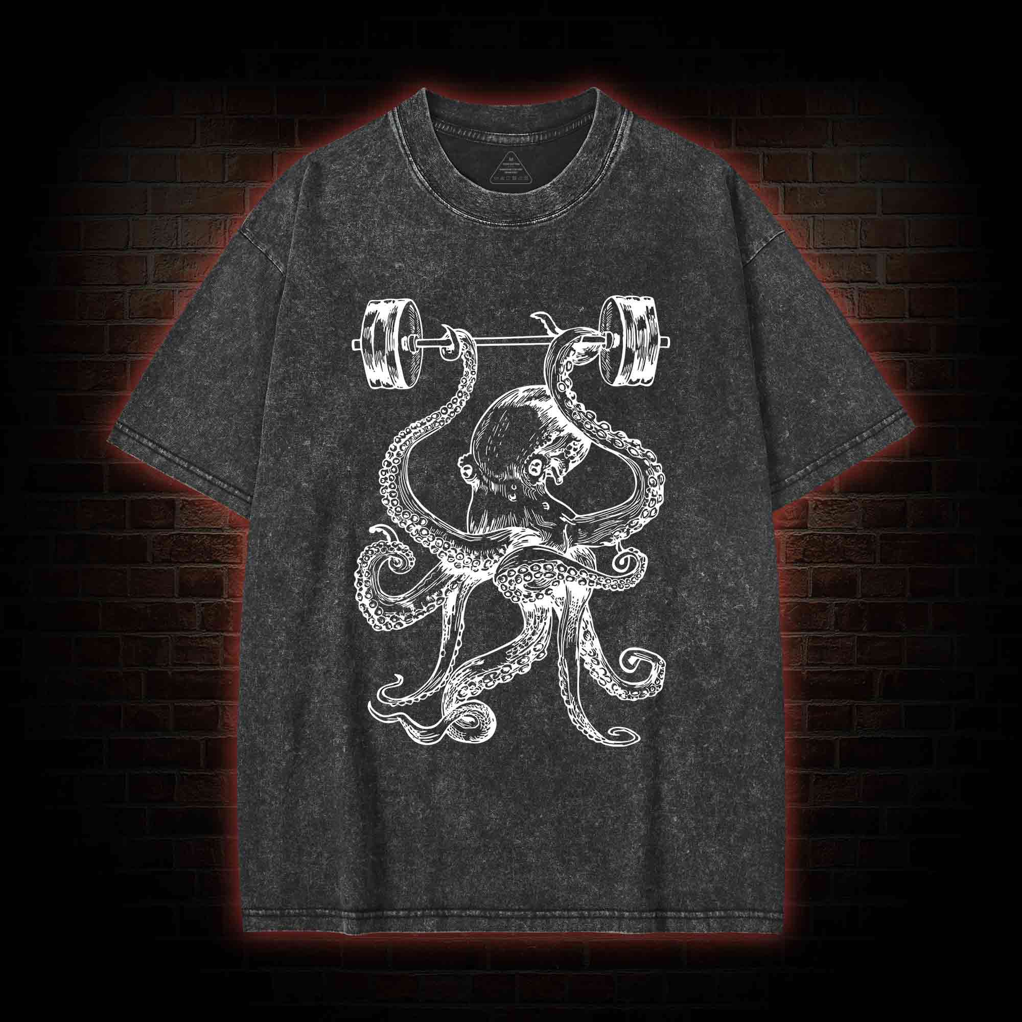 Octopus Weightlifting Washed T-shirt
