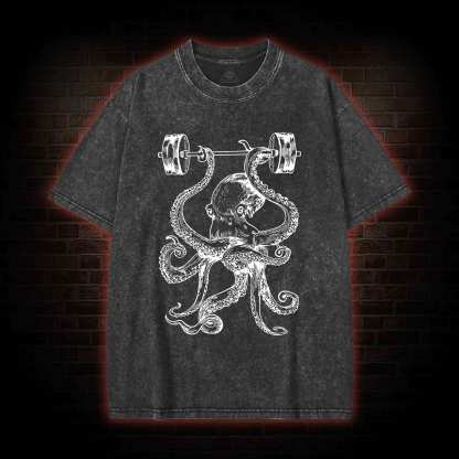 Octopus Weightlifting Washed T-shirt