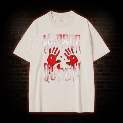 Horror Movie Blood Hand Queen Scary  Washed T-Shirt