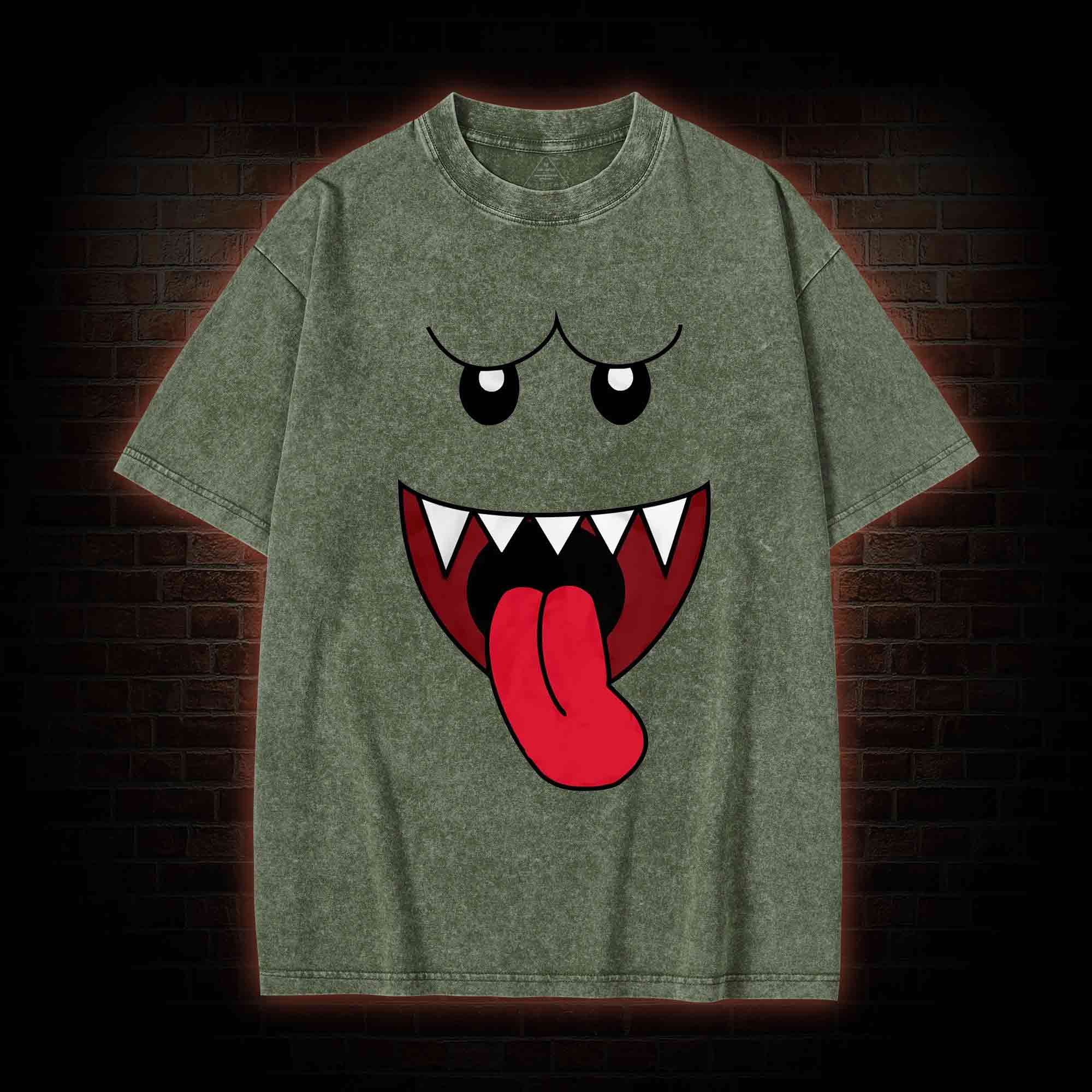 Boo Ghost Face Washed T-shirt
