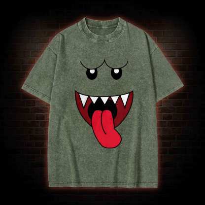 Boo Ghost Face Washed T-shirt