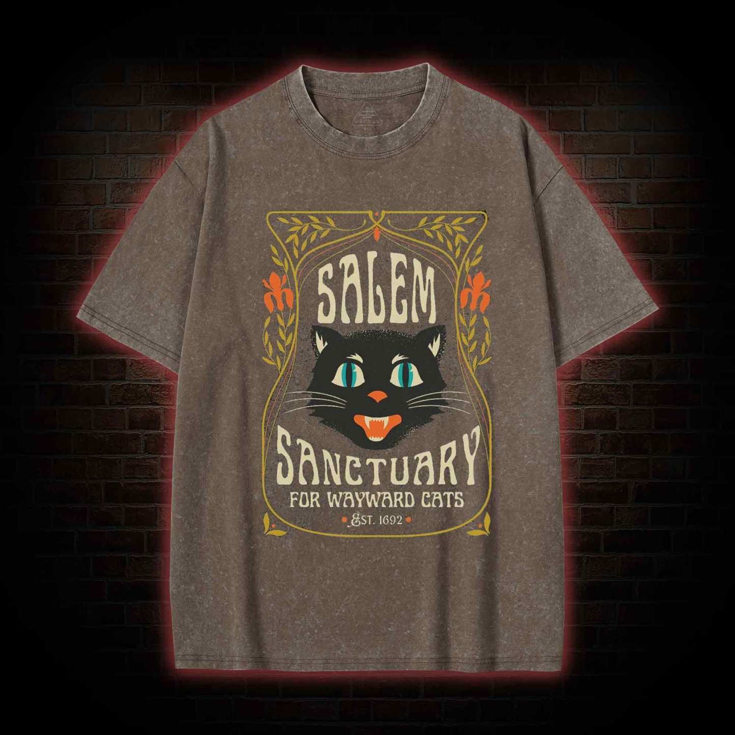 Cat Lover Washed T-shirt