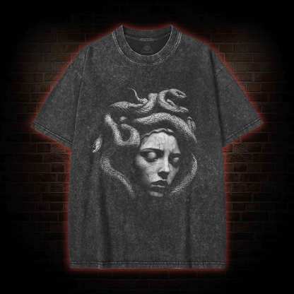 Medusa Horror Washed T-shirt