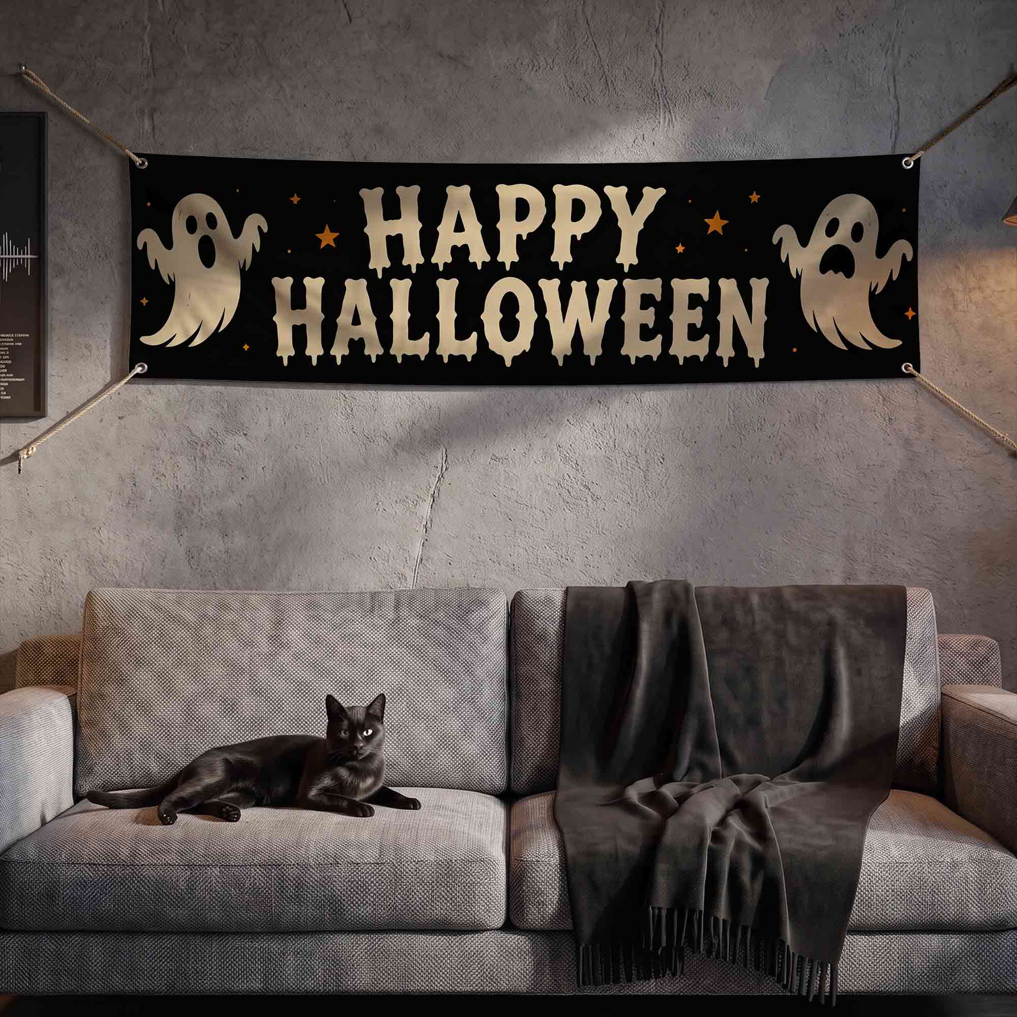 Ghost Happy Halloween Banner