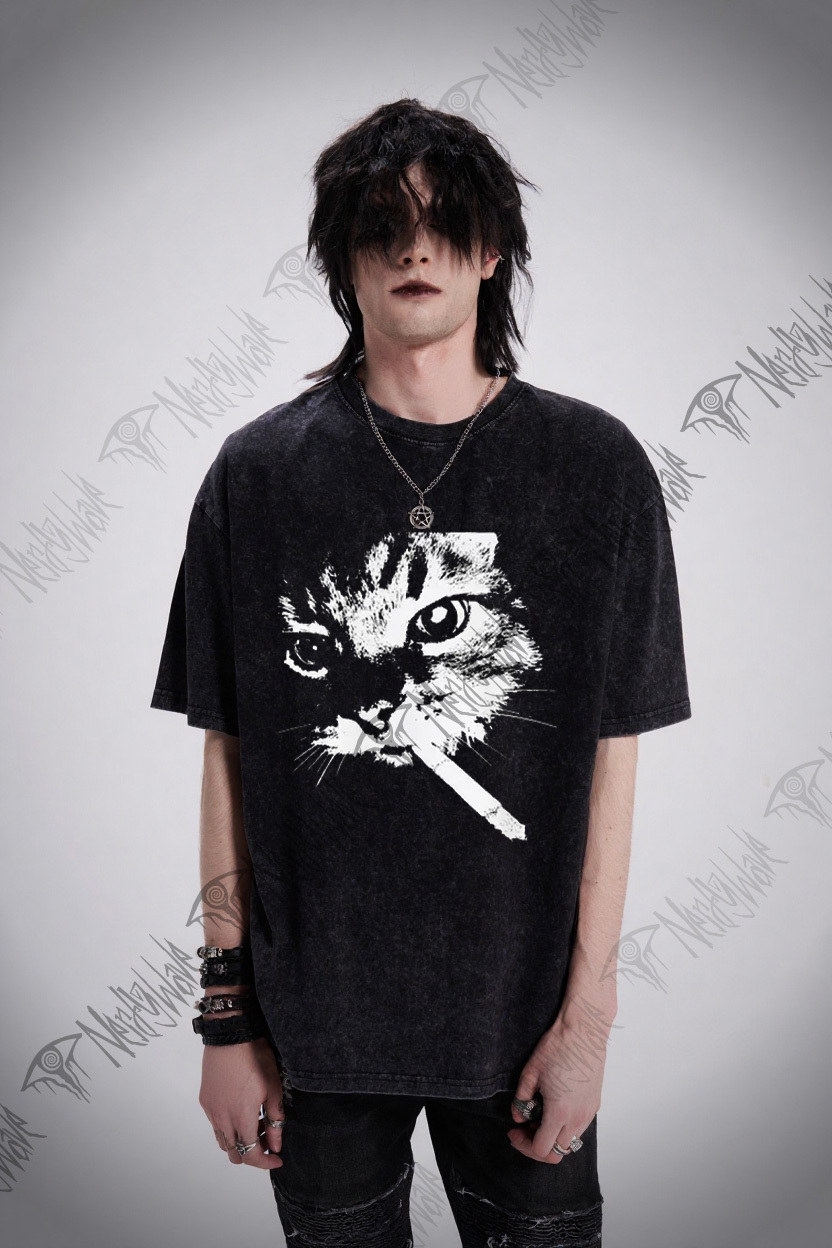 Funny Cat Meme Washed T-shirt