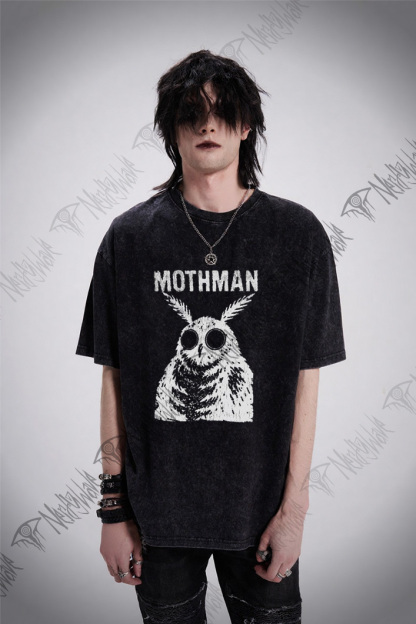 Horror Retro Mothman Washed T-Shirt