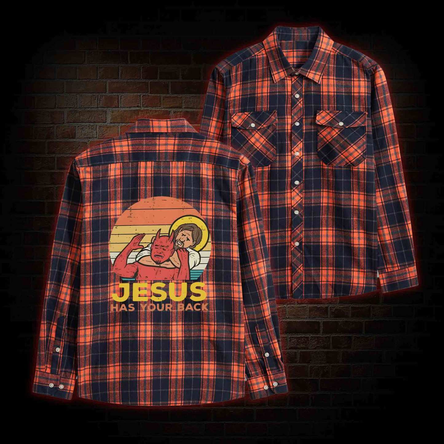 Jesus Has Your Back Unisex Flannel Shirt