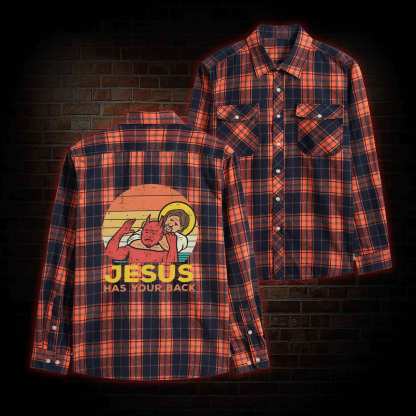 Jesus Has Your Back Unisex Flannel Shirt