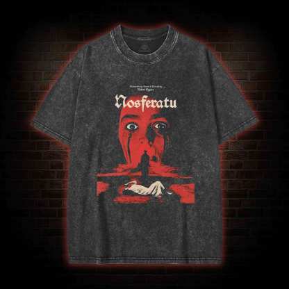 Nosferatu Horror Movie Washed T-shirt