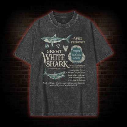 Great White Shark Washed T-shirt