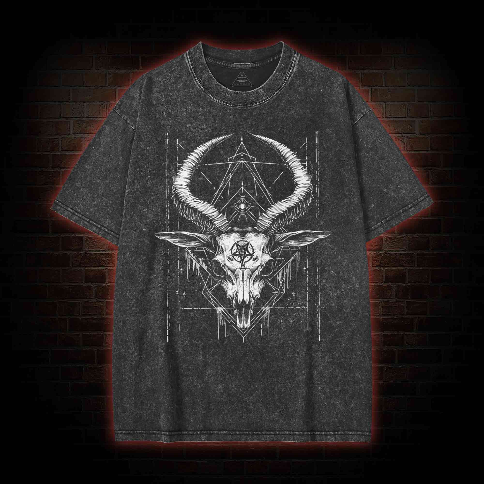Baphomet Occult Washed T-shirt
