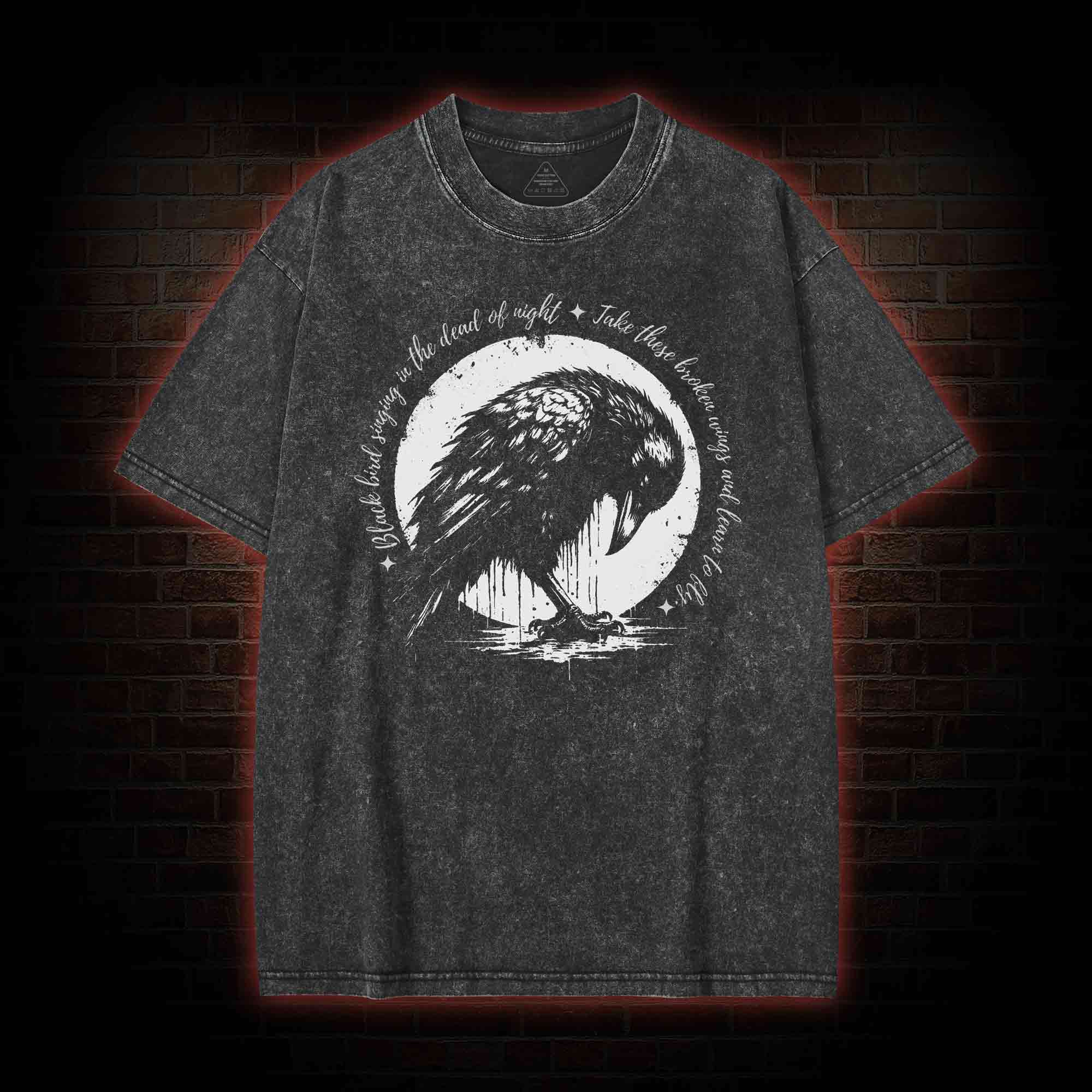 Blackbird Singing in the Dead of Night Washed T-shirt